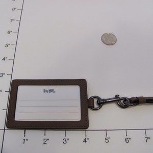 Coach pebble grain leather ID lanyard NWOT